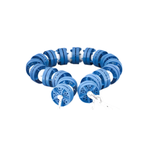 Mavi ve beyaz elemanlardan oluşan Moskova model yüzme havuzu kulvar seperatörü