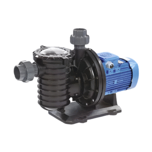 Trifaze mavi motorlu ön filtreli plastik havuz pompası