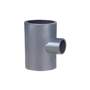 UH-PVC yapıştırma muflu inegal Te boru bağlantı parçası – gri renkli dayanıklı plastik malzeme