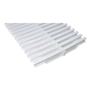 Tırtıklı desenli 25 cm genişliğinde beyaz PVC havuz kenarı ızgarası