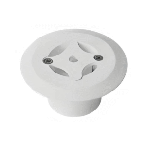 Debi ayarlı tabandan besleme havuz nozulu, beyaz plastik yapı, üstten görünüm