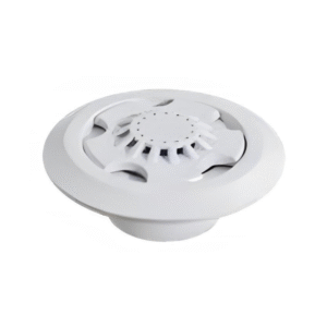 Yandan çıkışlı, tabandan beslemeli, beyaz plastik havuz nozulu, Ø63 mm dış, Ø50 mm iç çap