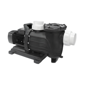 SEN3 serisi siyah renkli endüstriyel havuz pompası, beyaz bağlantı ağızlarıyla birlikte