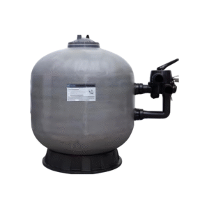 Yandan vanalı gri renkli polyester kum filtresi, havuz sistemleri için