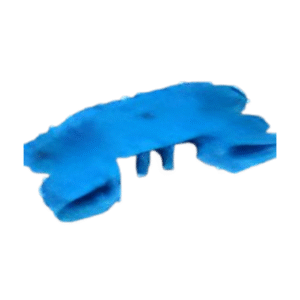 Mavi PVC havuz süpürge başlık aparatı ön planda beyaz arka plan üzerinde gösterilmiştir.