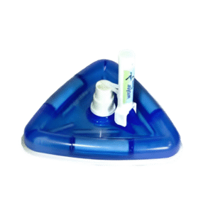 Üçgen şekilli mavi vakum havuz süpürgesi, 1½ inç bağlantılı WF 25S modeli.