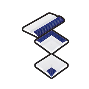 Çizgili mavi beyaz havuz tutamağı çeşitleri – düz, iç köşe ve dış köşe modelleri