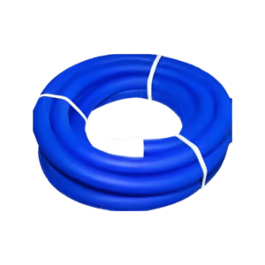 Mavi renkli, sarılmış şekilde sunulan 38 mm çapında vakum süpürge hortumu